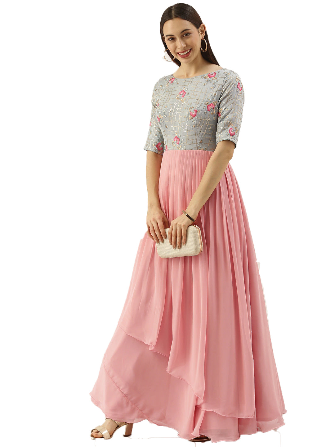 Blue-Chinon-Embroidered-&-Pink-Gown