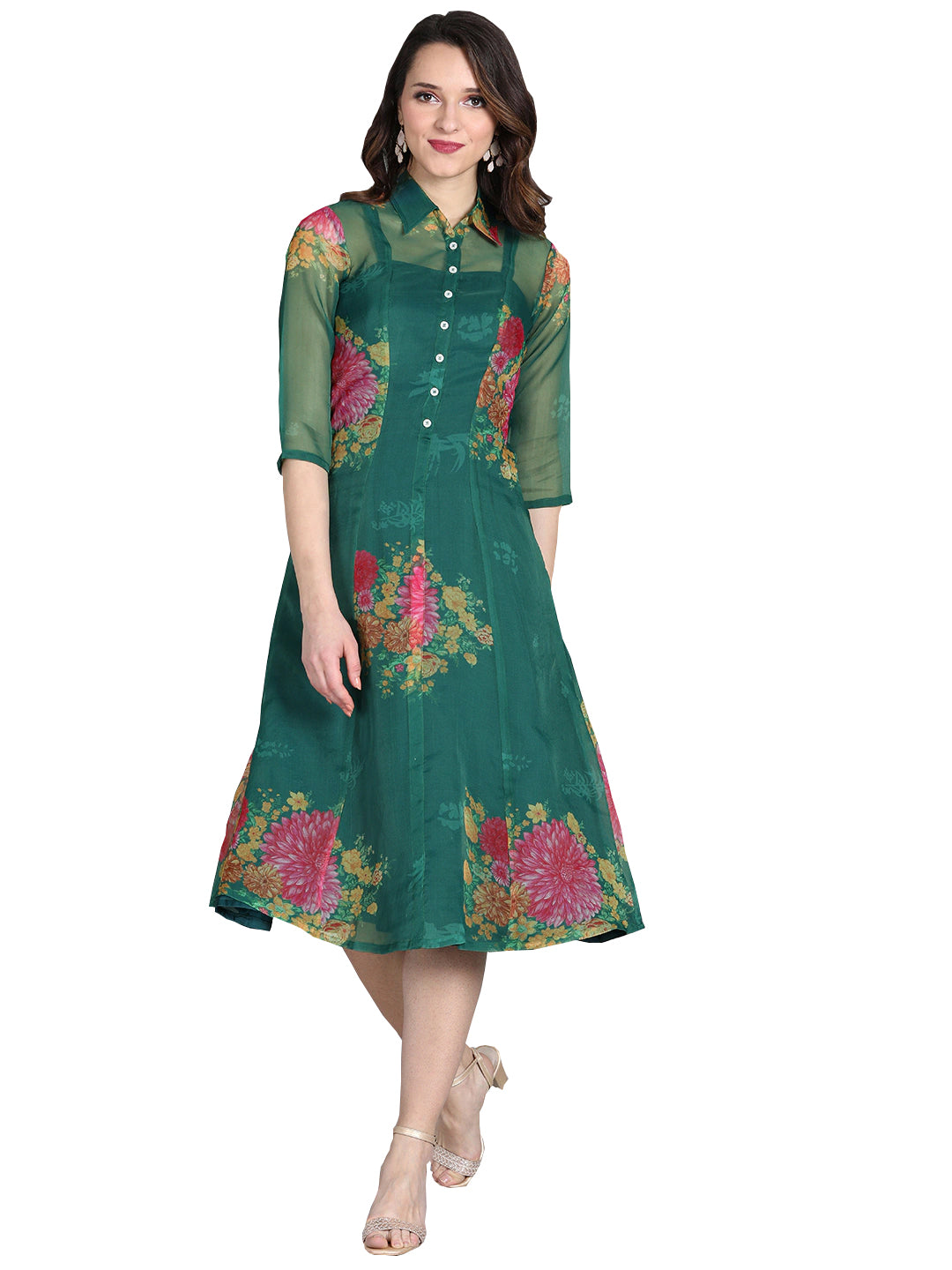 Custom-Made-Green-Coat-Styled-Dress