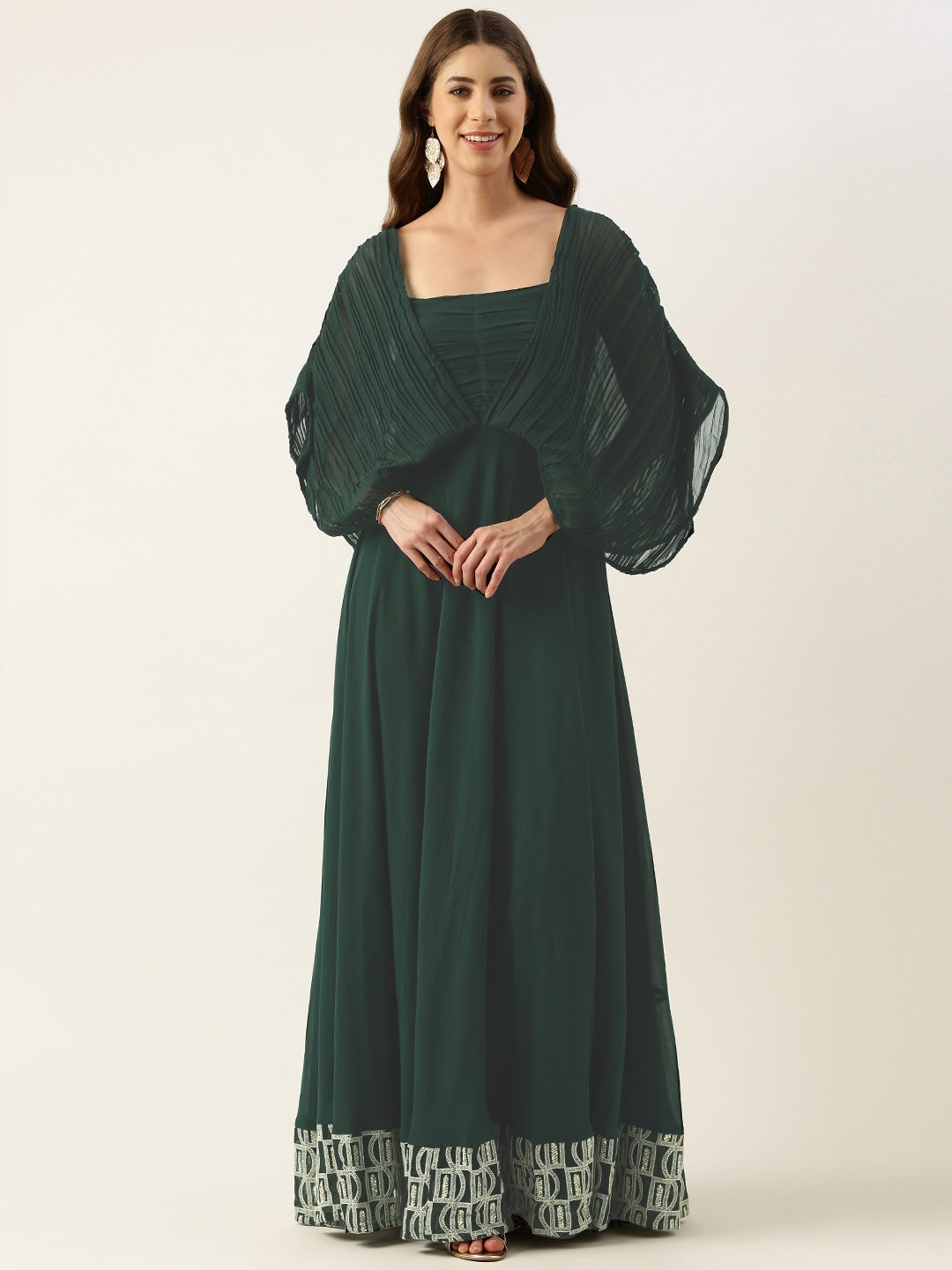 Green-Georgette-Embroidered-Gown