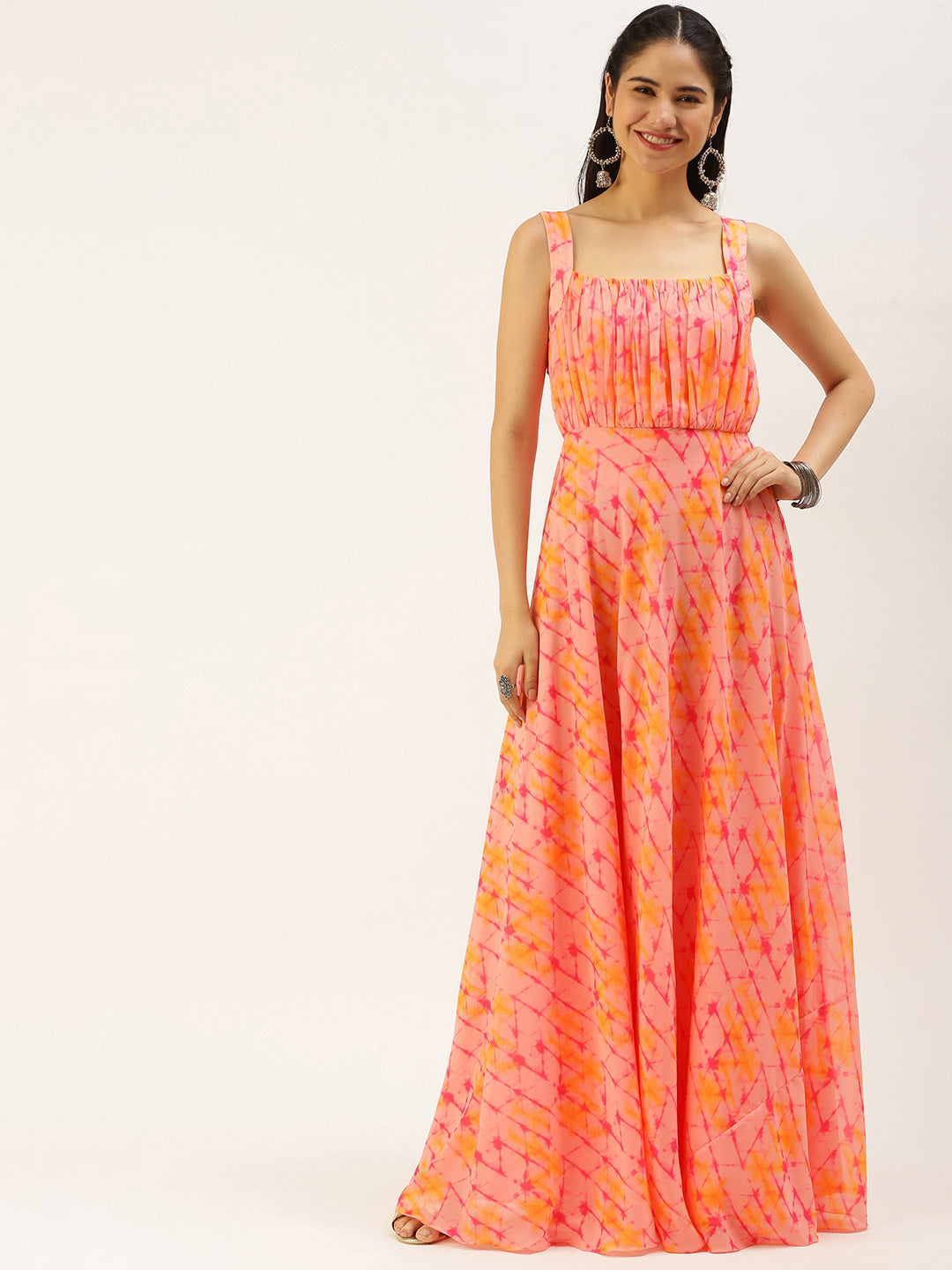 Multicolored-Digital-Print-Georgette-Gown