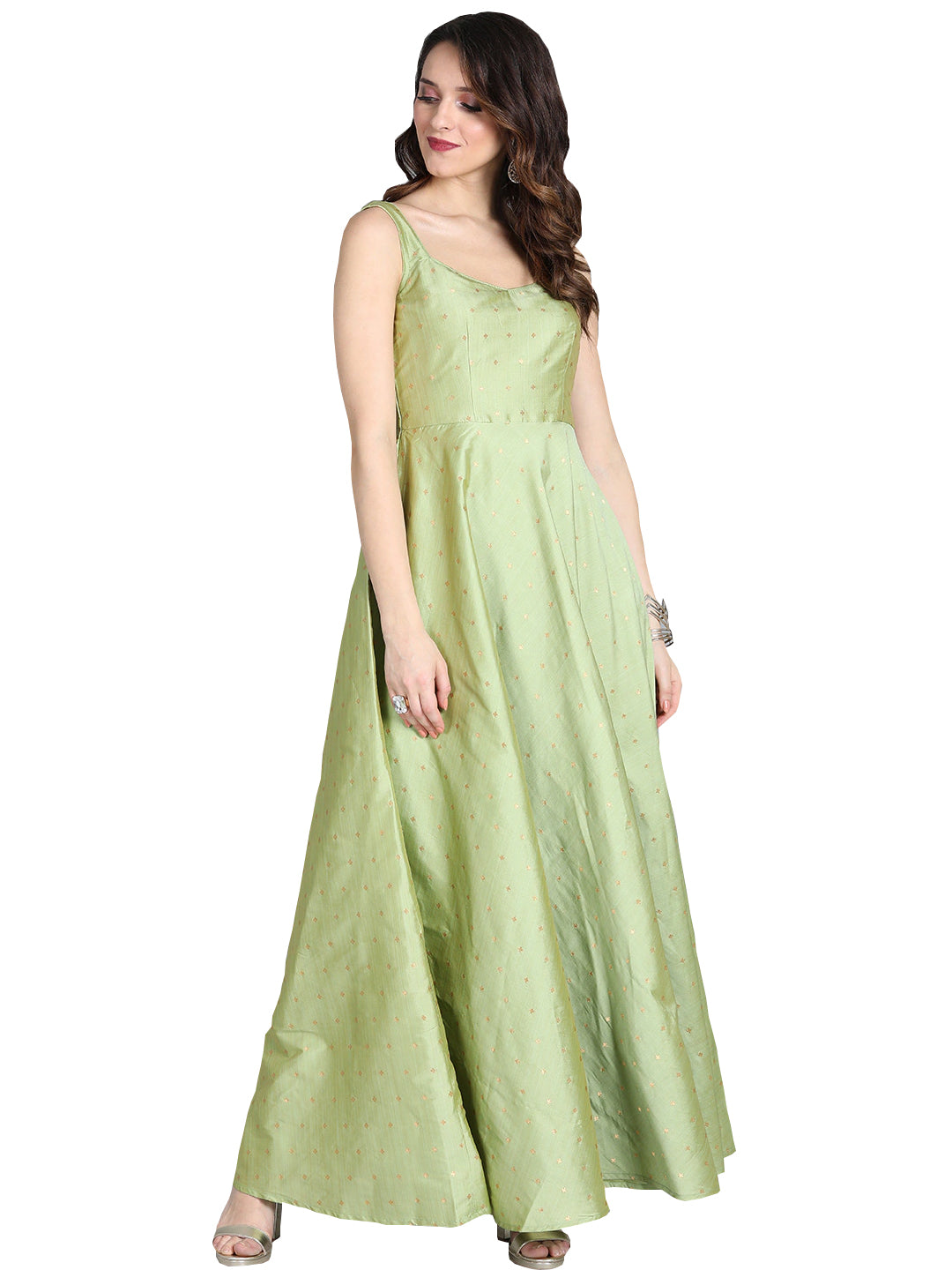 Pista-Green-Taffeta-Gown