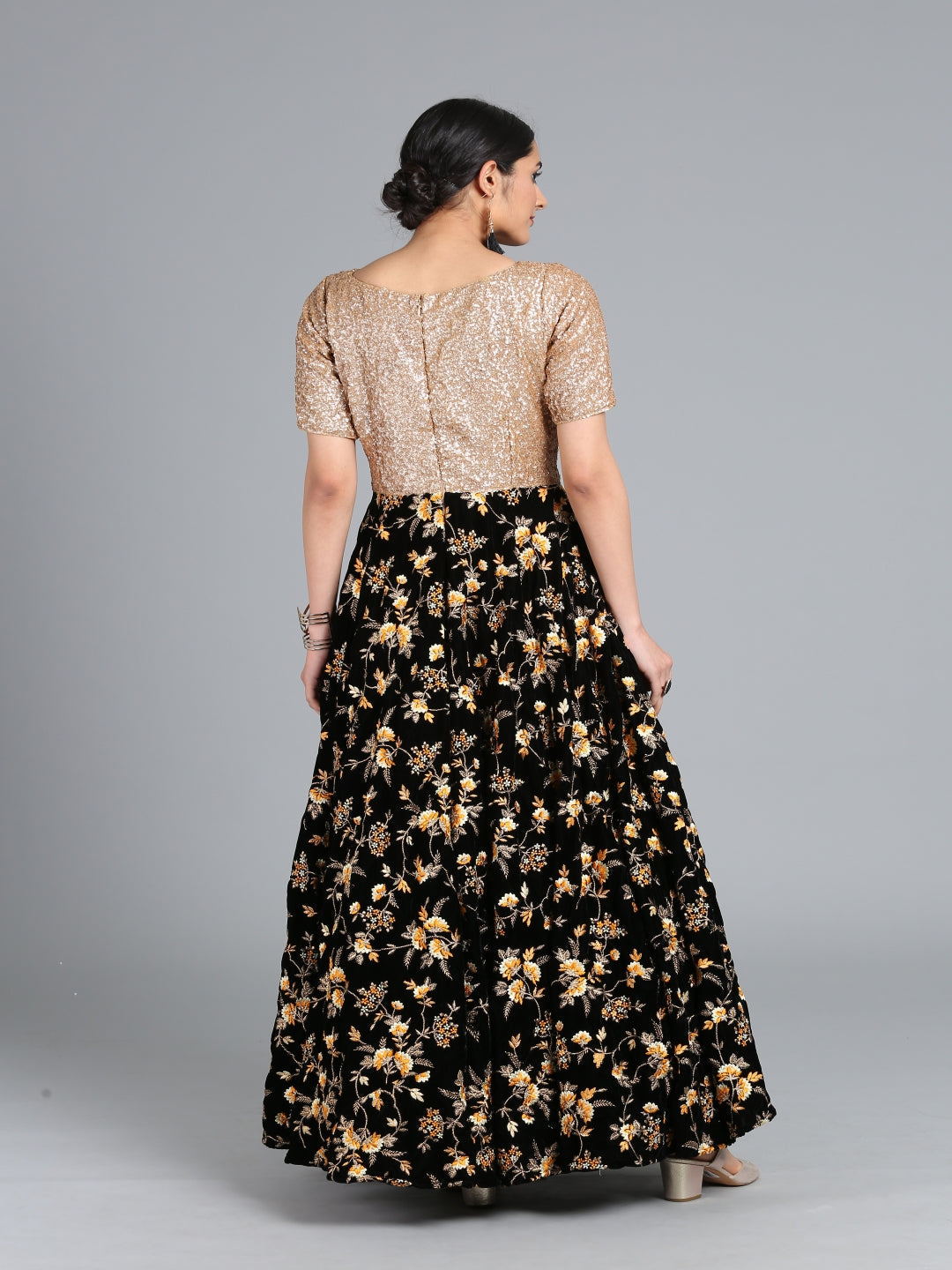 Ready-To-Wear-Black-Embroidered-Gown