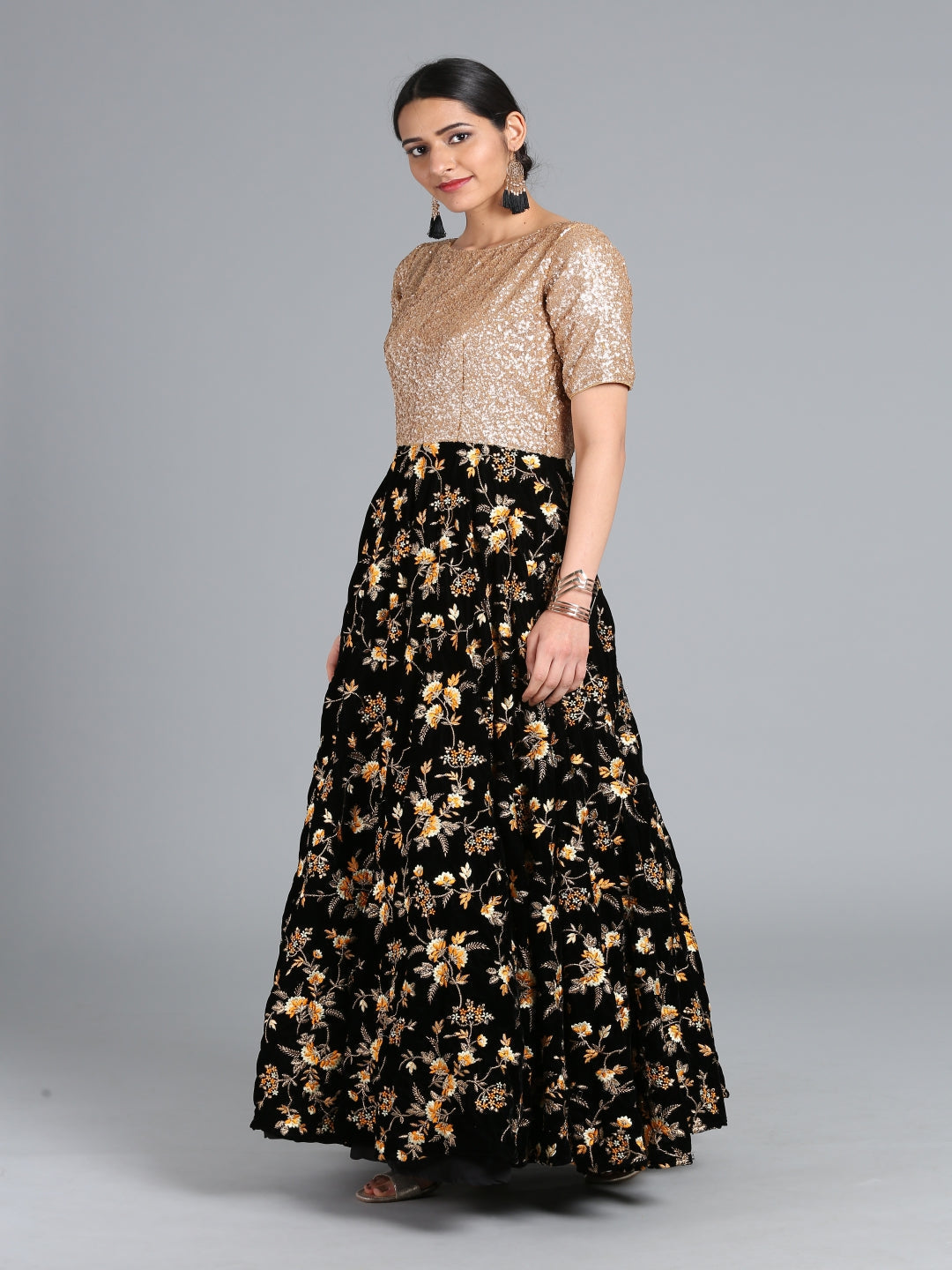 Ready-To-Wear-Black-Embroidered-Gown