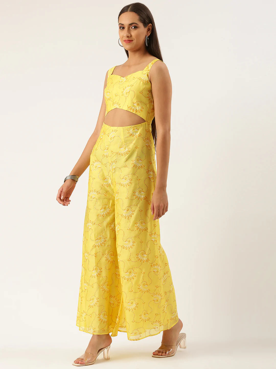 Yellow-Foil-Printed-Jumpsuit