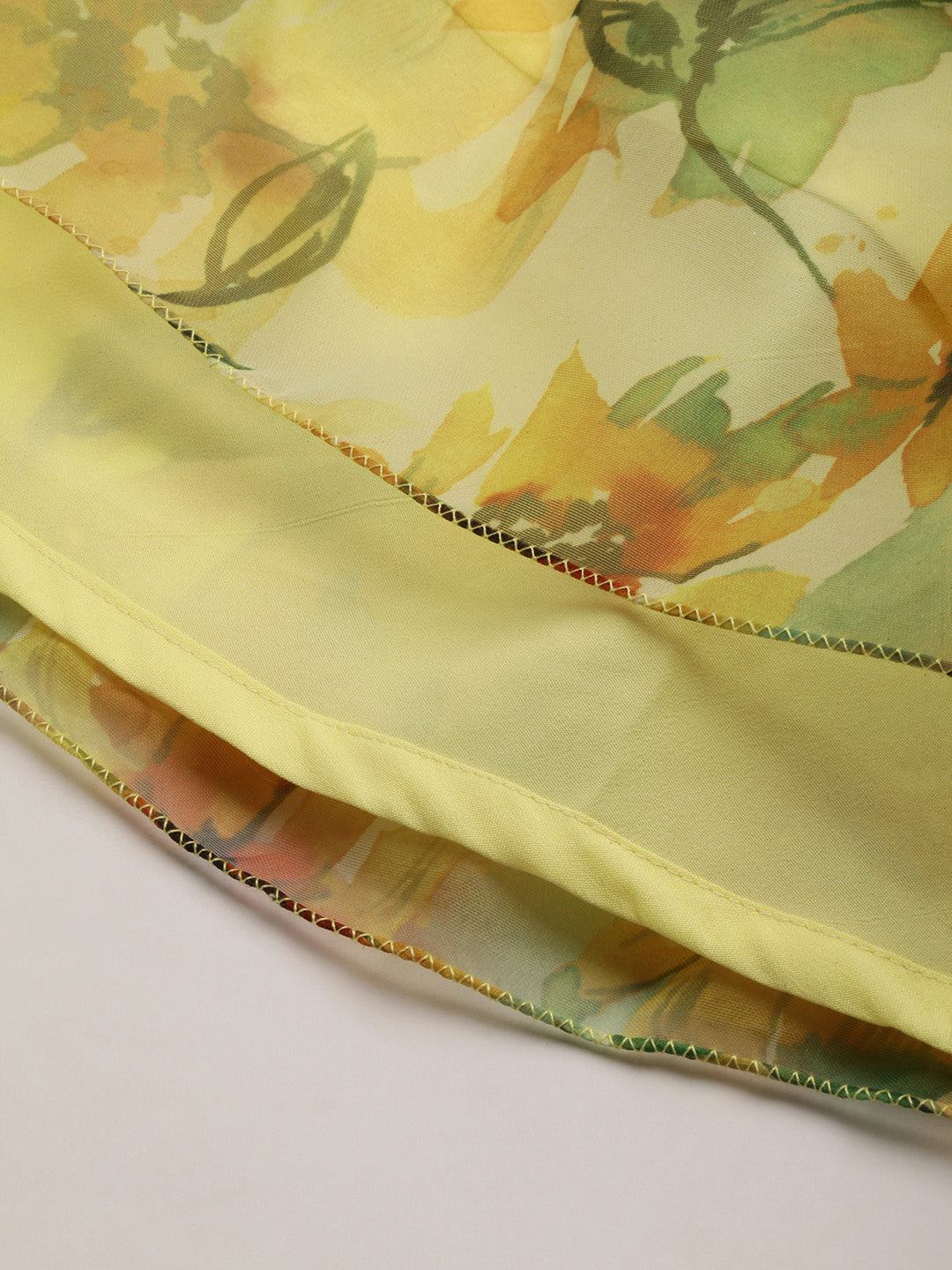 Yellow-Printed-organza-Maxi-Dress
